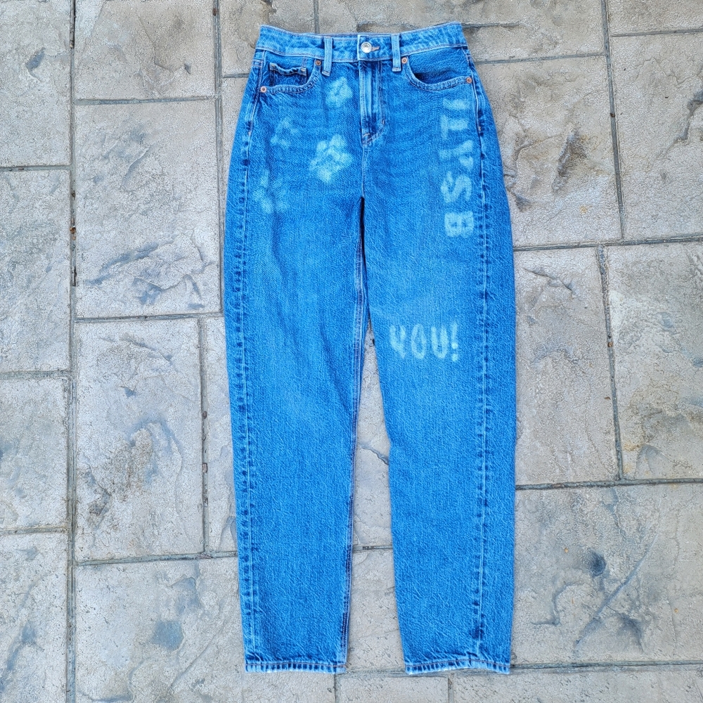 AE AMERICAN EAGLE Mom Straight Jeans  Relaxed, Womens Size 0